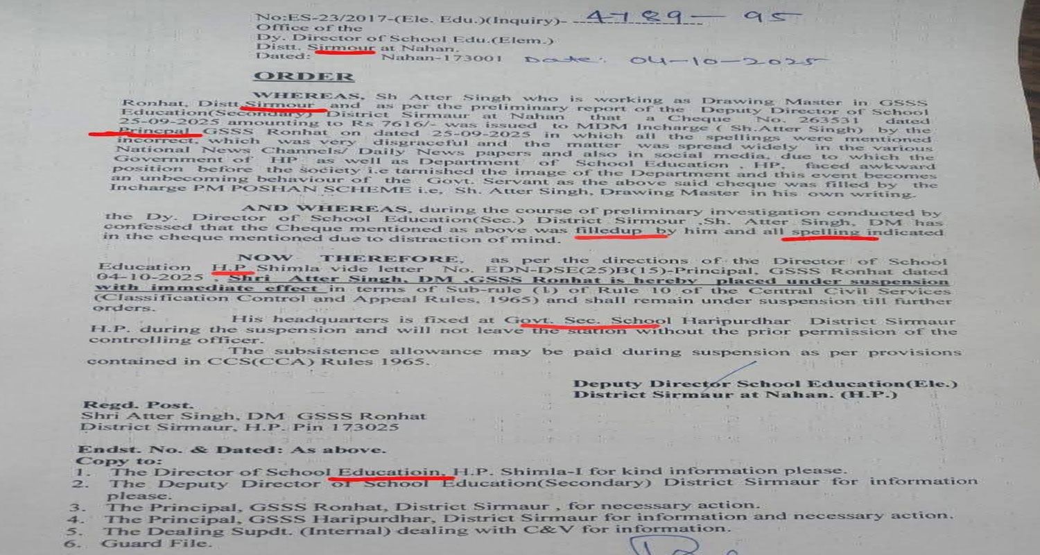 VIRAL SUSPENSION LETTER HIMACHAL